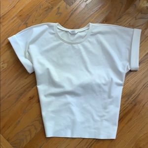 Club Monaco white, shortsleeved, tieback top